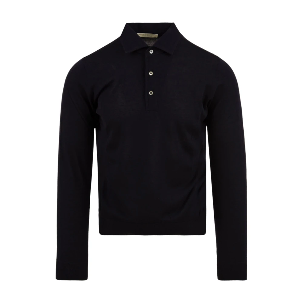 Filippo De Laurentiis Koninklijke Merino Wol Polo Shirt Blue Heren