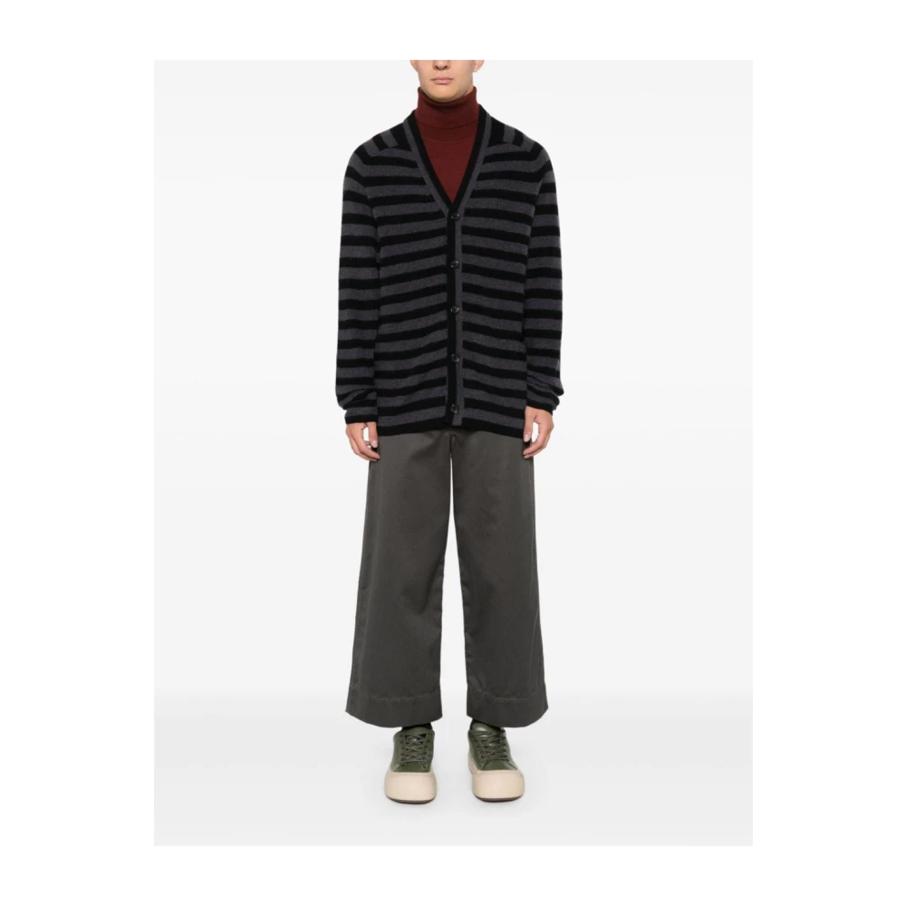 PS By Paul Smith Gestreepte wollen vest zwart Aw24 Black Heren
