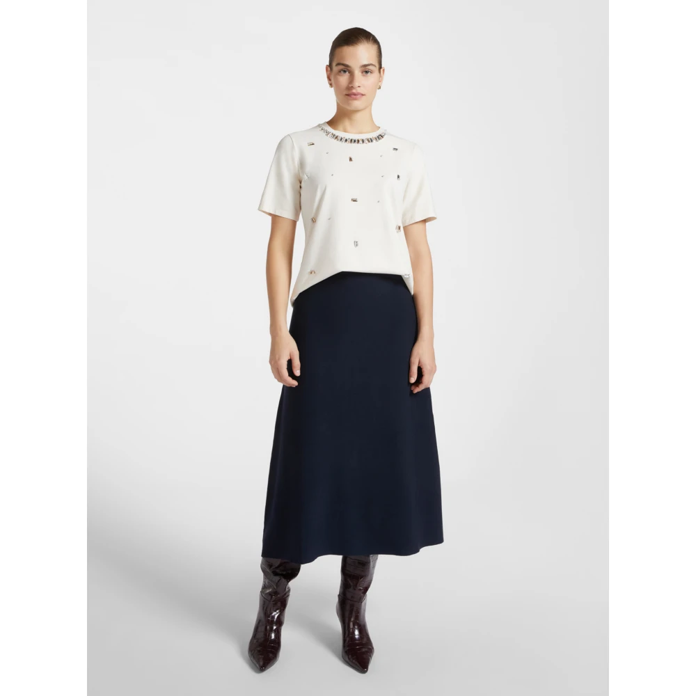 Elena Mirò Geborduurd T-shirt White Dames