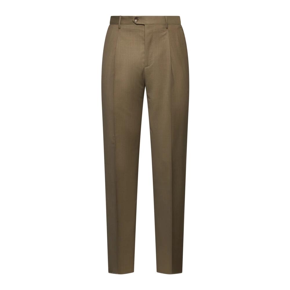 ETRO Beige Wollen Broek met Voorsluiting Beige Heren