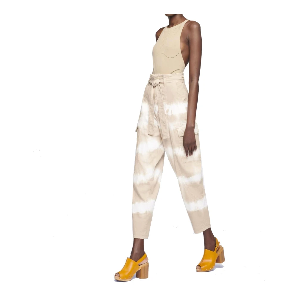 Stella Mccartney Tie-Dye Denim Jeans met Riem Beige Dames