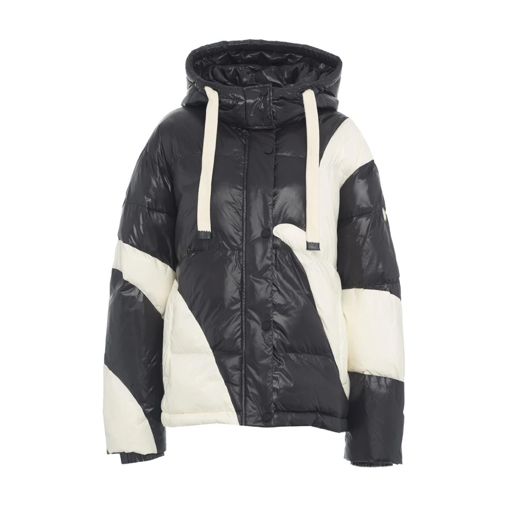 Ottod'Ame Eco donsjack met logo Black Dames