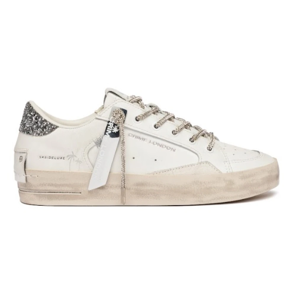 Crime London Women's White Sk8 Deluxe Sneaker