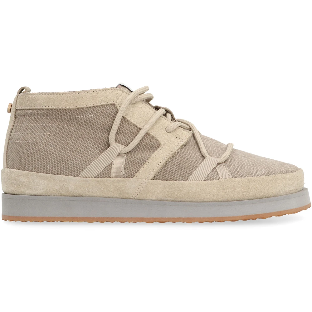 Volta Canvas Mid-Top Sneakers met Suède Details Heren Schoenen Beige