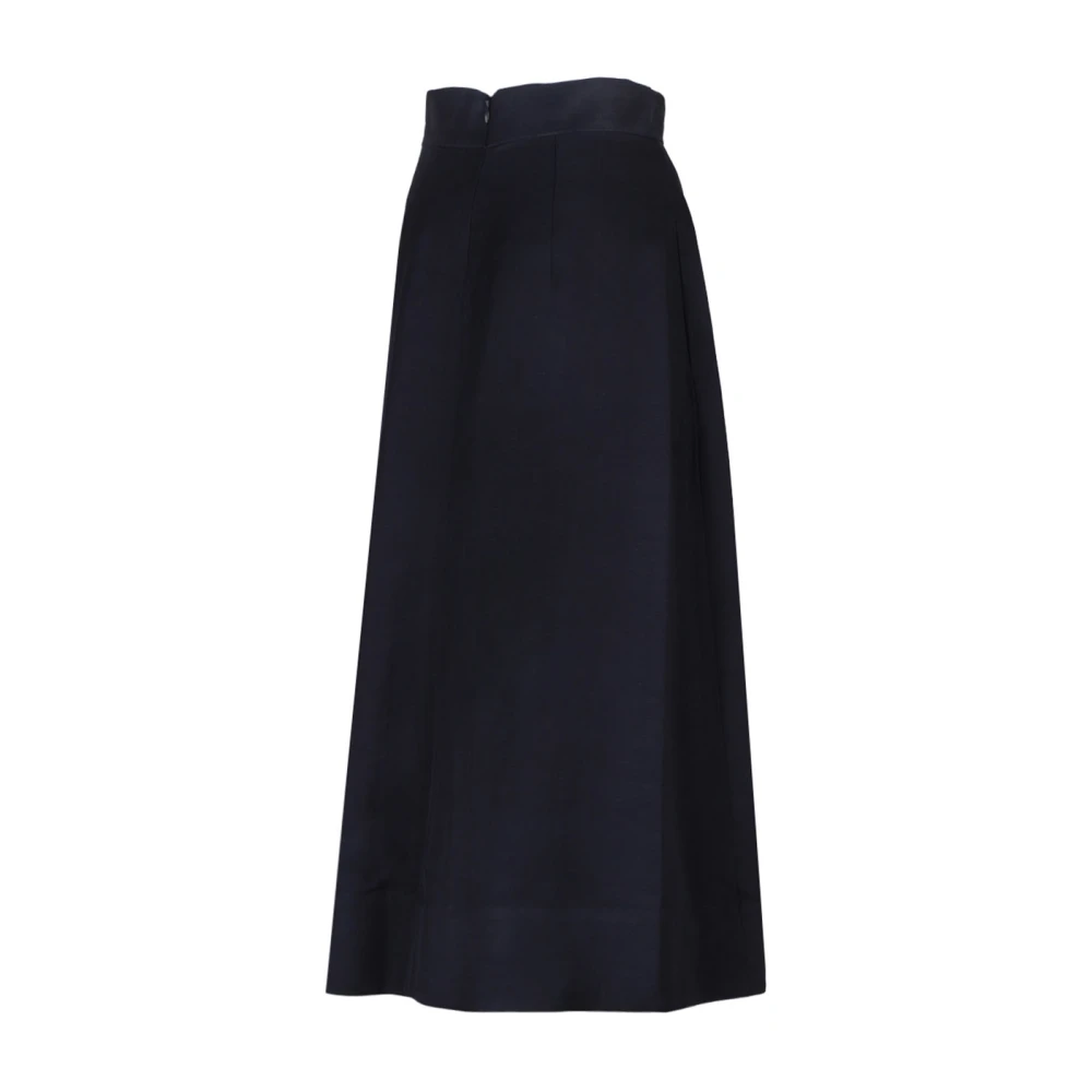 P.a.r.o.s.h. Blauwe Midi Rok Elastische Tailleband Blue Dames