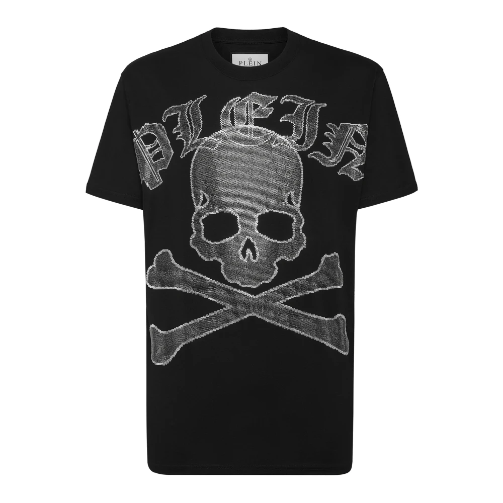 Philipp Plein Zwart T-shirt met Kristallen Black Heren