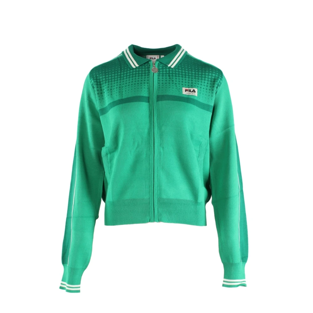 Fila Sweatshirt met rits en zichtbaar logo Green Dames