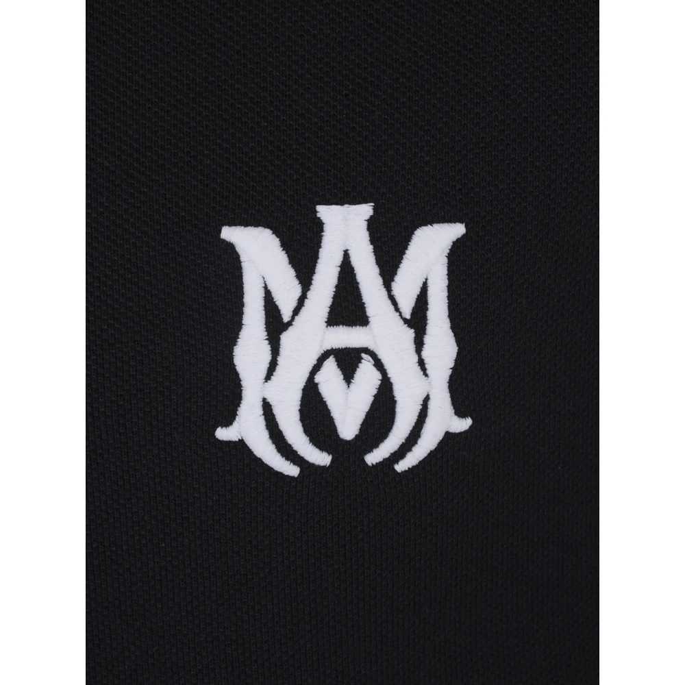 Amiri Kern Logo Polo Zwart T-shirts Polos Black Heren