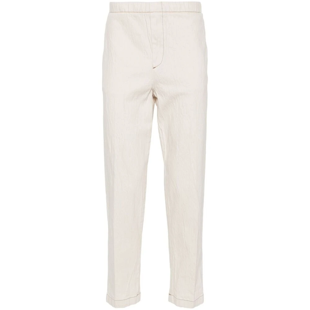 Cruna Beige Denim Elastische Trekkoordbroek Beige Heren
