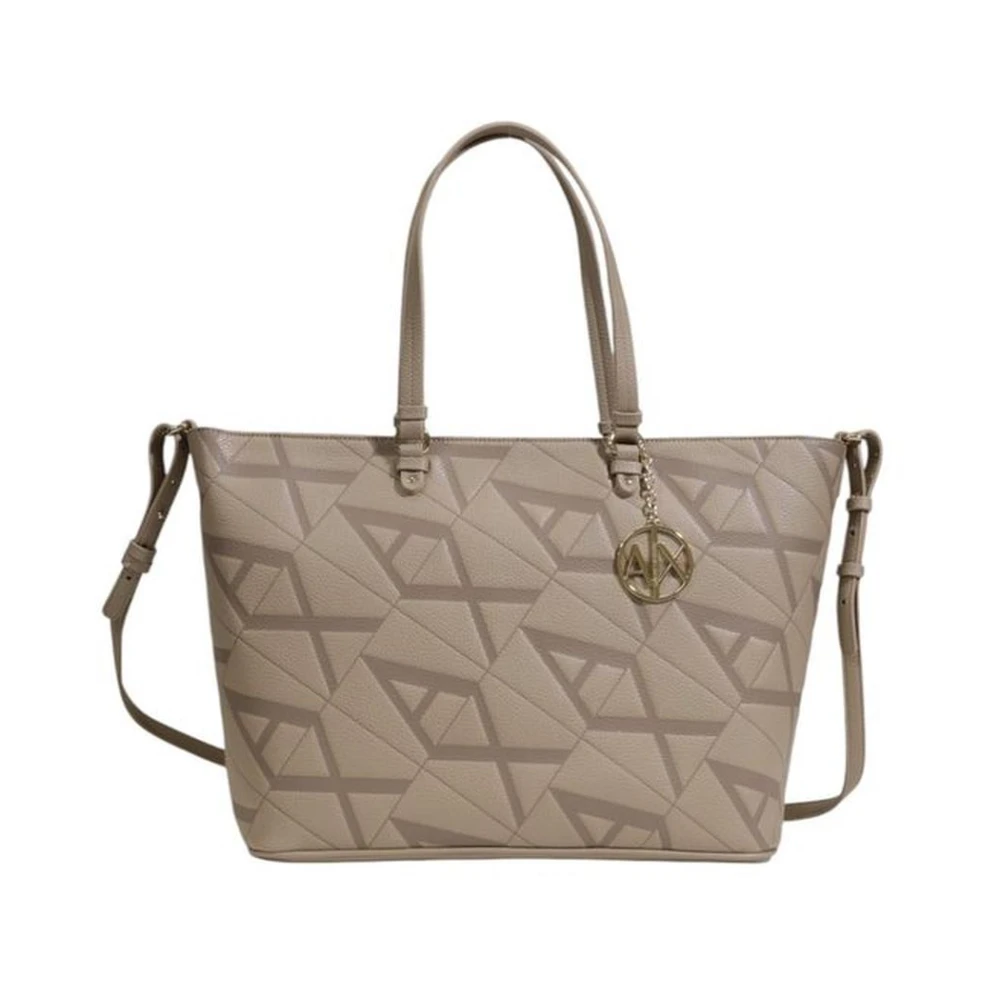 Armani Exchange Moderne Polyurethaan Handtas Dames Collectie Beige Dames