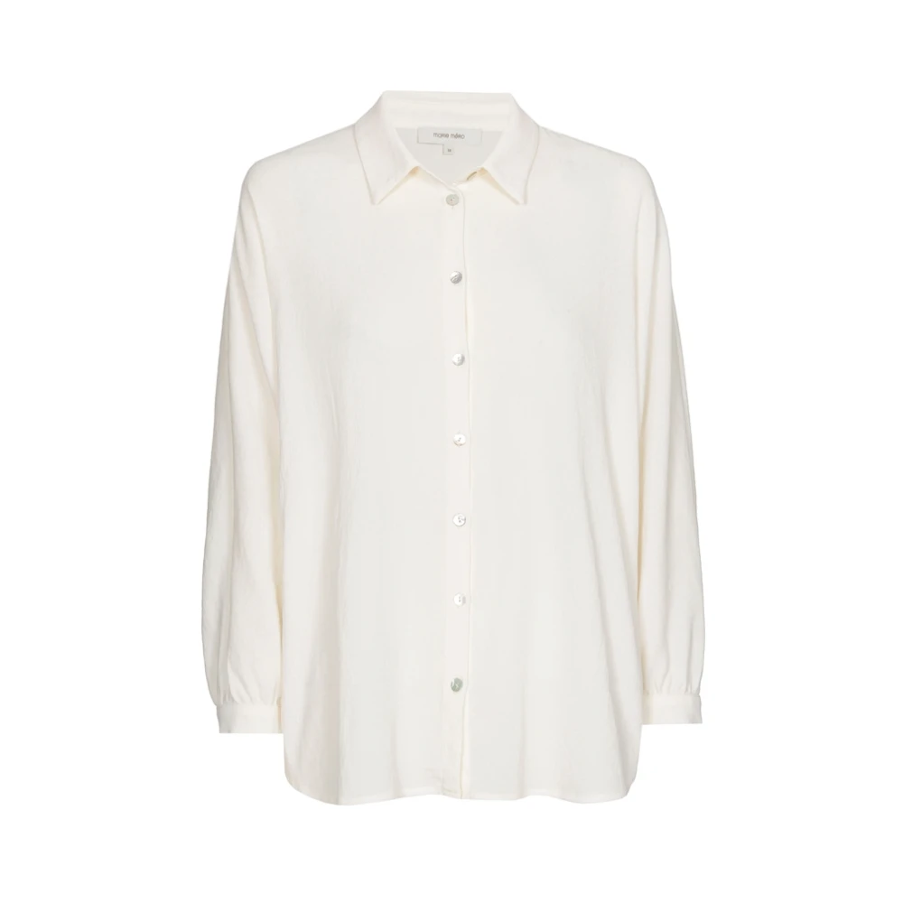 Marie Méro Stijlvolle Ecru Linnen Viscose Blouse White Dames