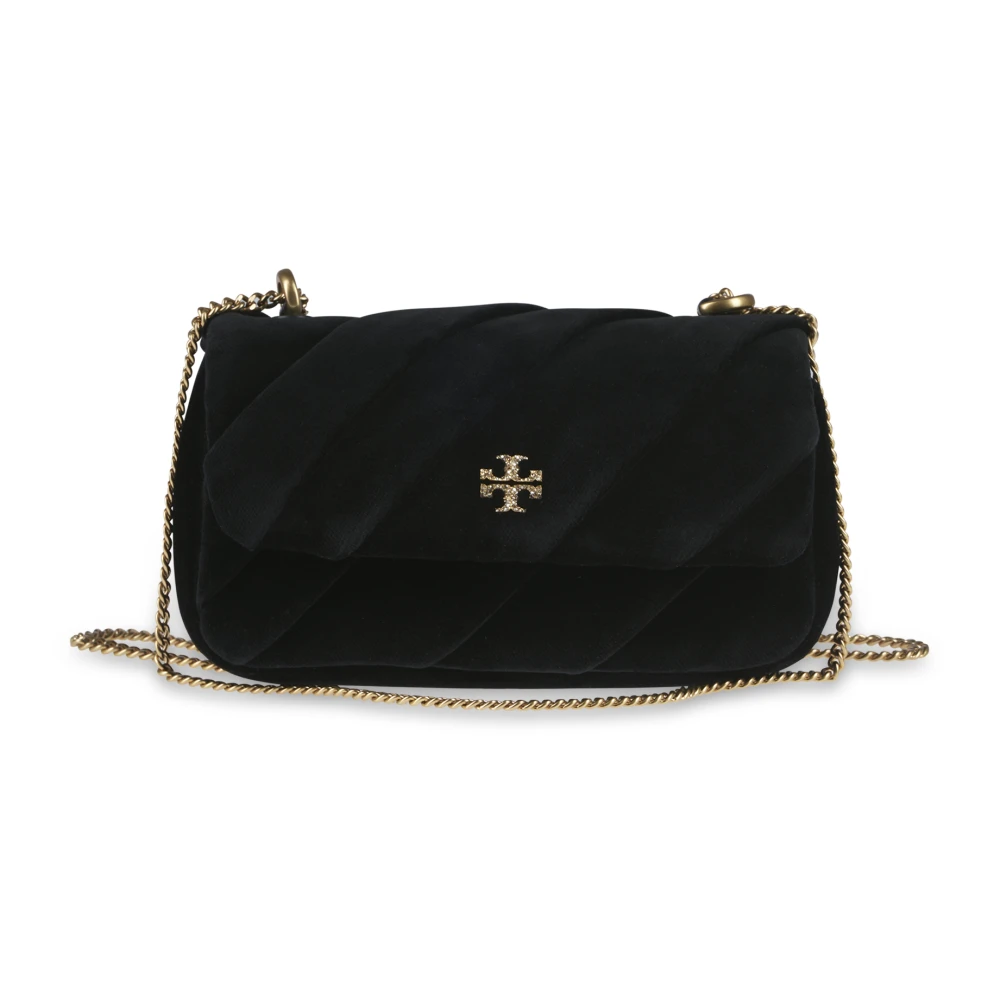 TORY BURCH Crossbody bags Kira Draped Velvet Mini Flap Bag in zwart