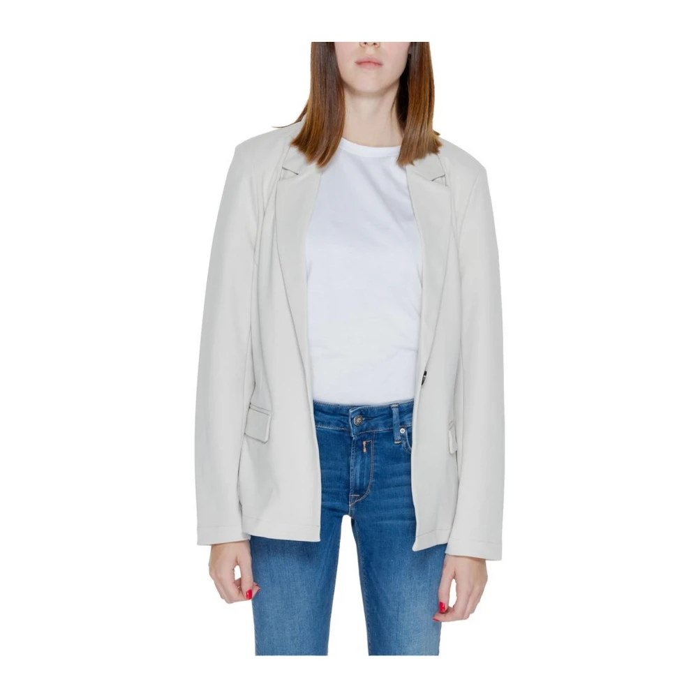 Only Elastaan Polyester Blazer Damesjas Collectie Beige Dames