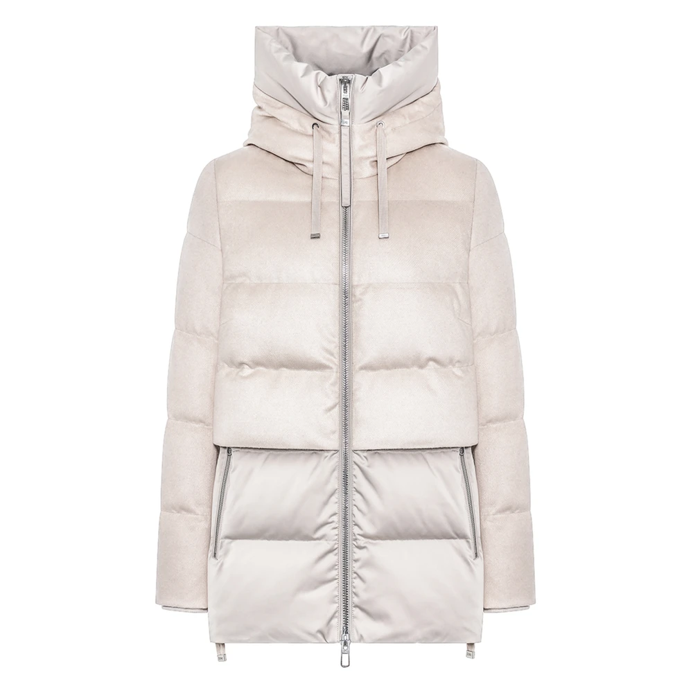 Duno Korte Parka Jas Beige Dames