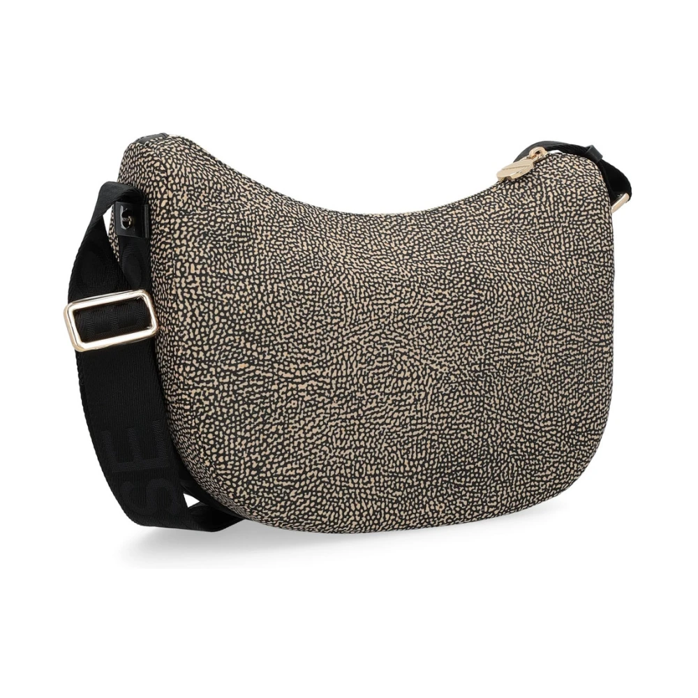 Borbonese Kleine Luna Tas van Nylon met Rits Brown Dames