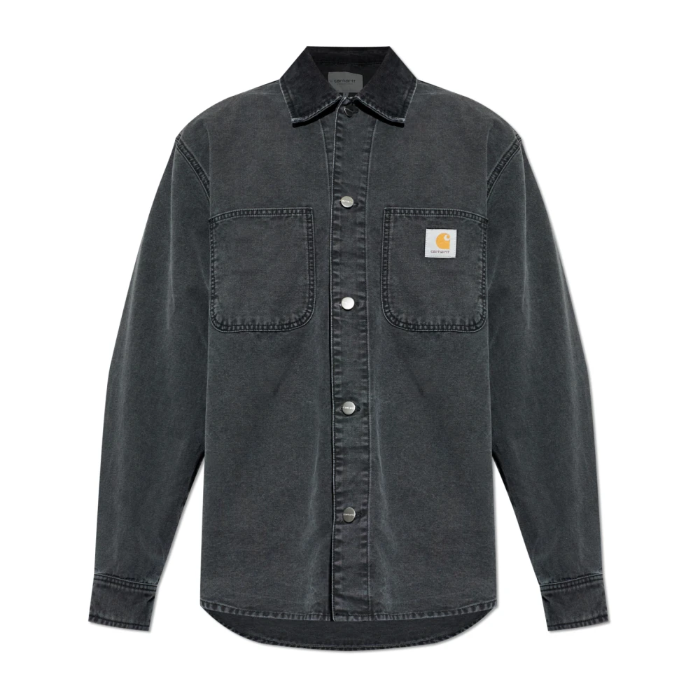 Carhartt Wip Men's Black Denim Shirts, M, Mitch Denim Shirt