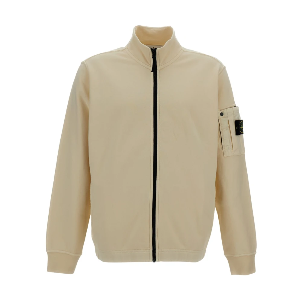 Stone Island Men's Beige Zip-Throughs, S, Track Jacket