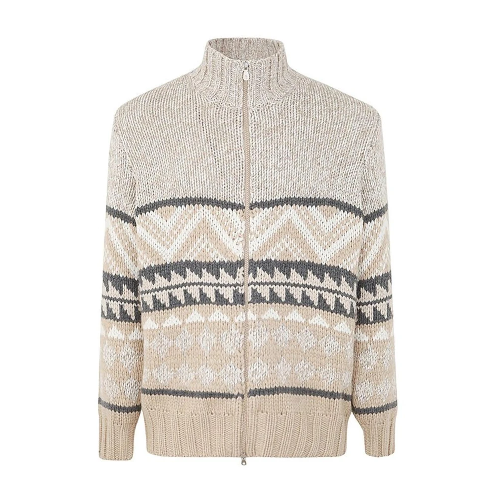 Brunello Cucinelli Men's Cashmere Sweater With Ribbed Detailing