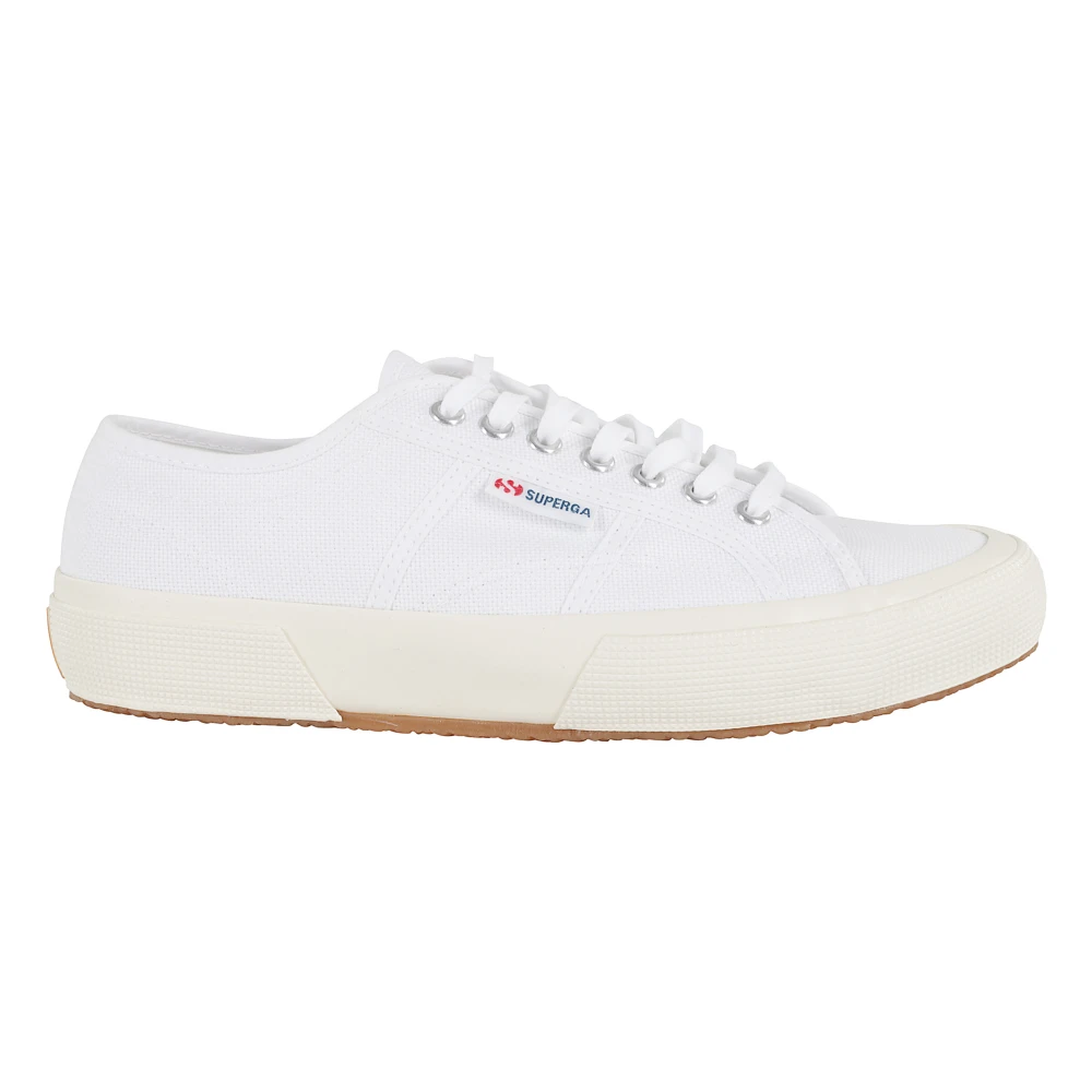 Superga Men's White Sneakers, 11 Uk, Canvas Trainers With Logo