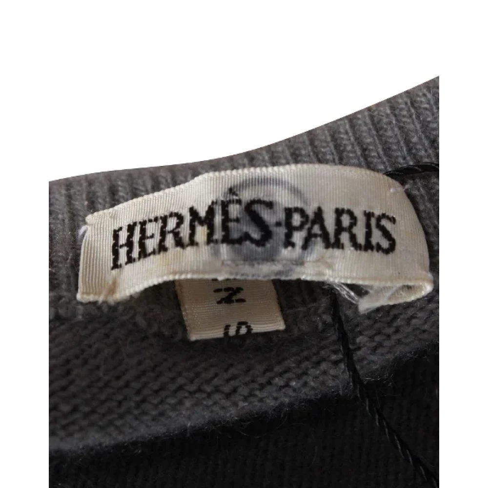 Hermès Vintage Pre-owned Cashmere outerwear Gray Dames