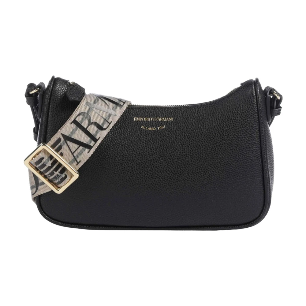 Giorgio Armani Damski Czarny Torebki, Kobieta, One Size, Czarna Syntetyczna Damska Torba Na Ramię