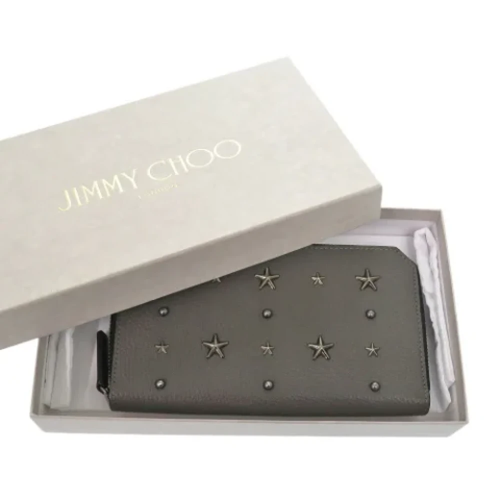 Jimmy Choo Pre-owned Leather wallets Gray Dames