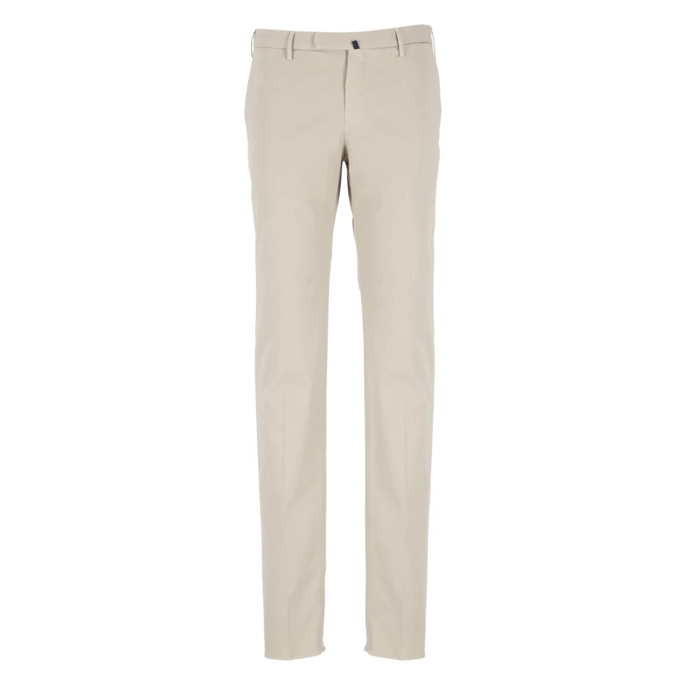 Incotex Men's Beige Cotton Slim Fit Trousers - Straight Trousers - S - Trousers