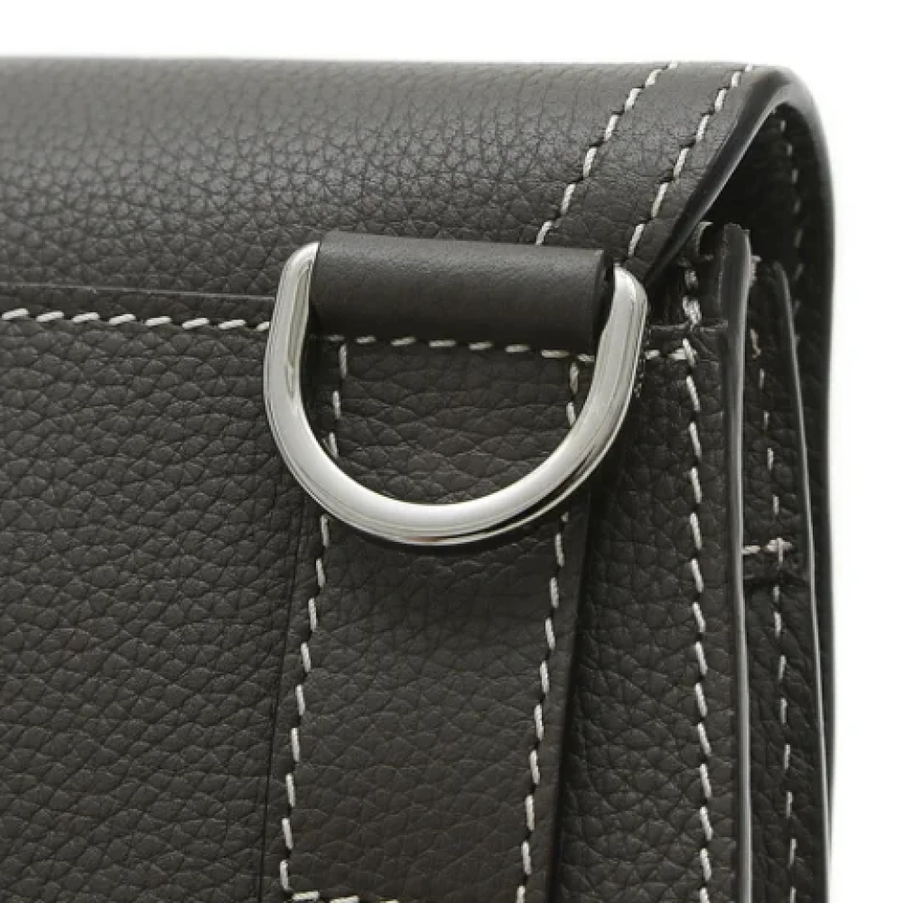 Dior Vintage Pre-owned Leather dior-bags Gray Dames