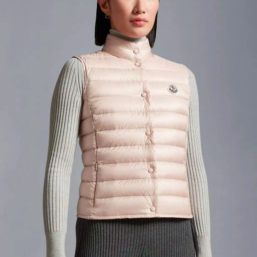 Moncler Liane Vest met Dons en Veren Pink Dames