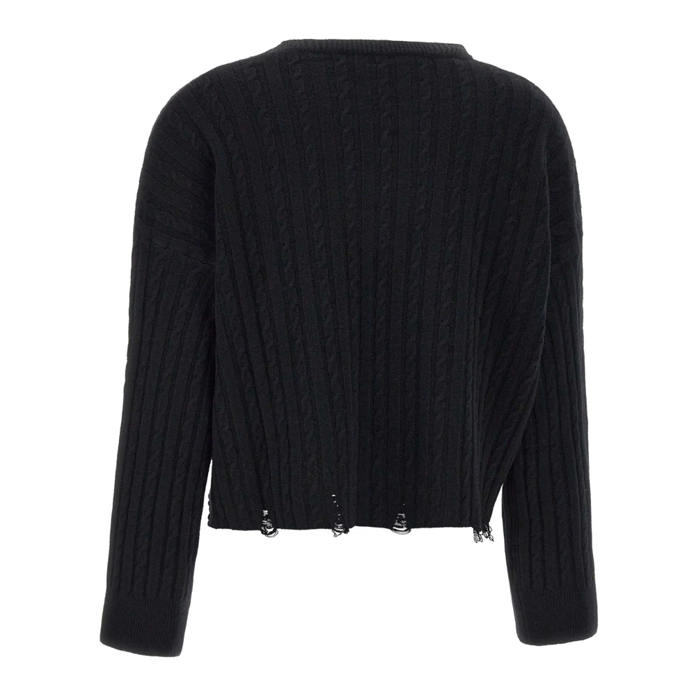 Kaos Zwarte Kabeltrui Black Dames