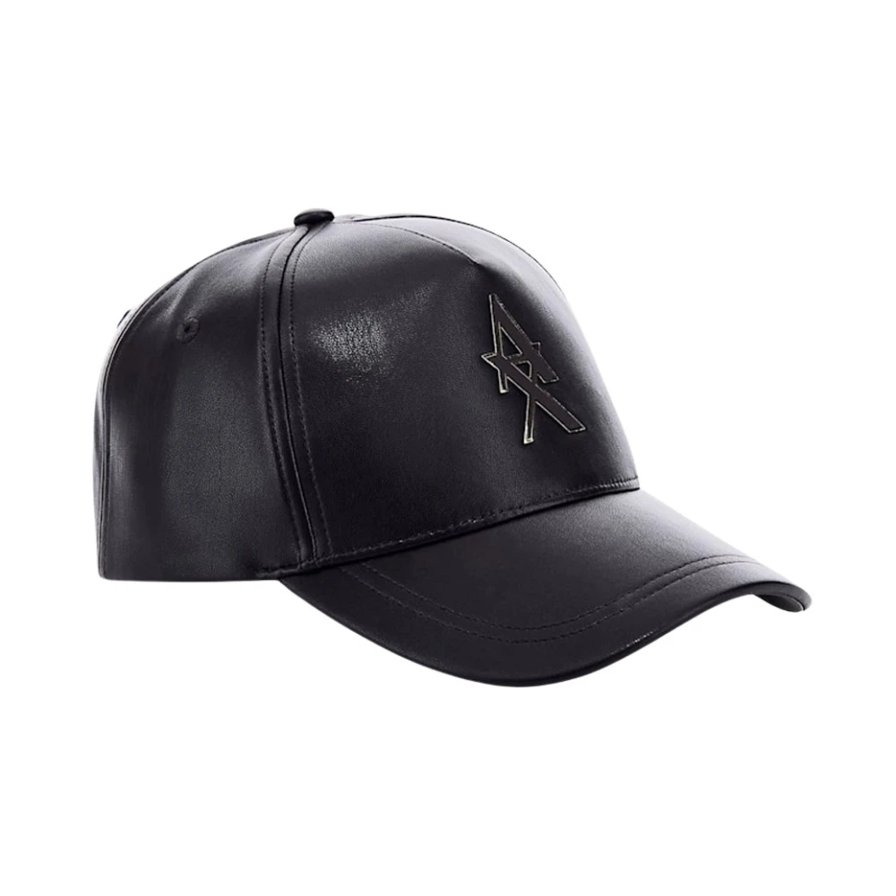 Armani Exchange Faux Leather Baseball Cap - Female - Hats & Caps - Black - One Size - Accessories
