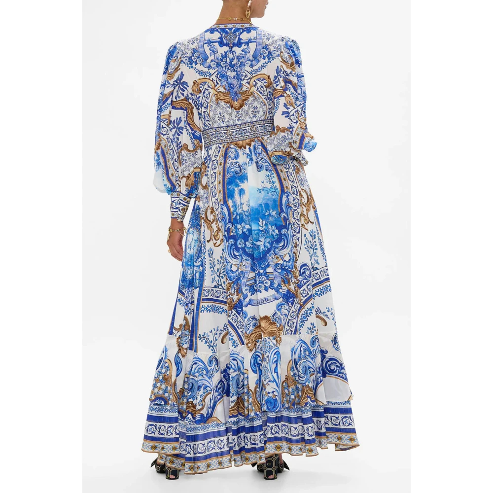 Camilla Zijden Jurk Azul Adventures Blue Dames