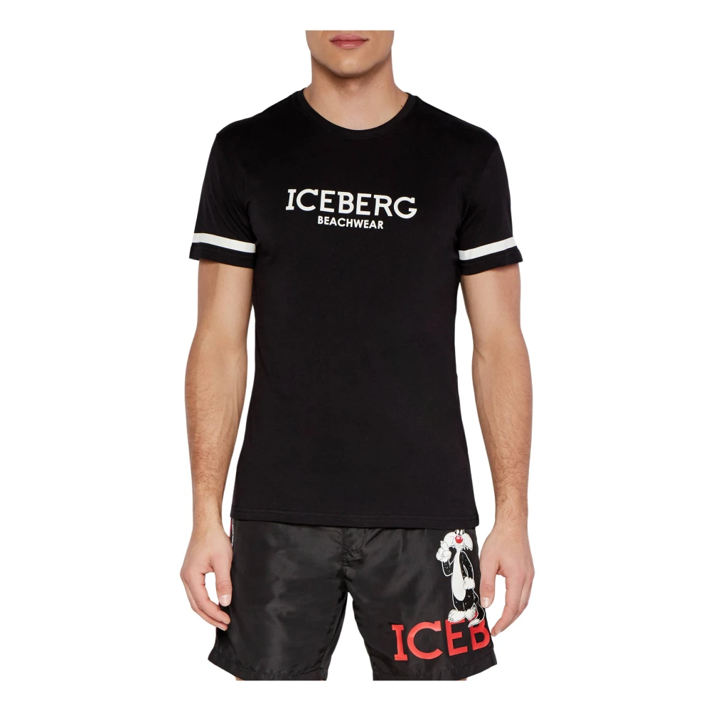 Iceberg Zwart Katoen Regular Fit T-Shirt Black Heren