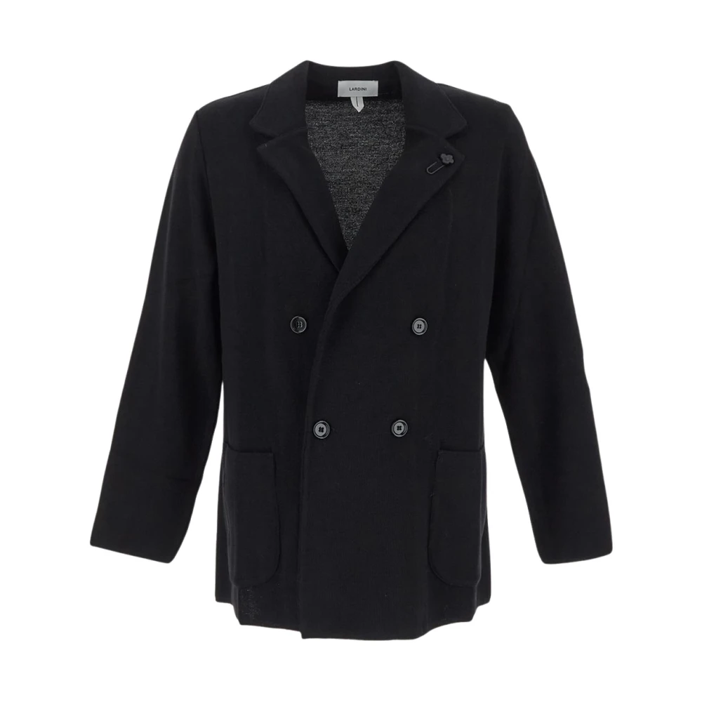 Lardini Wollen Gebreide Blazer Black Heren