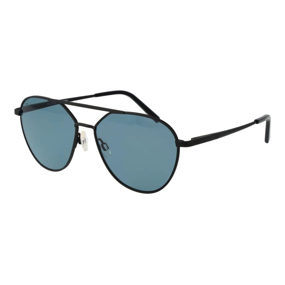 Serengeti Unisex Black/Blue Aviator Sunglasses With Lenses