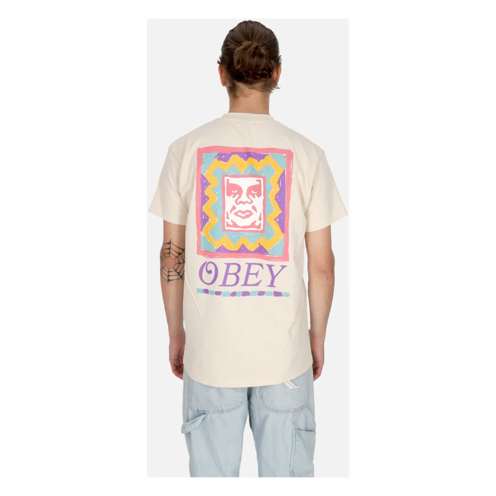Obey Throwback Classic Tee Cream T-Shirt Beige Heren