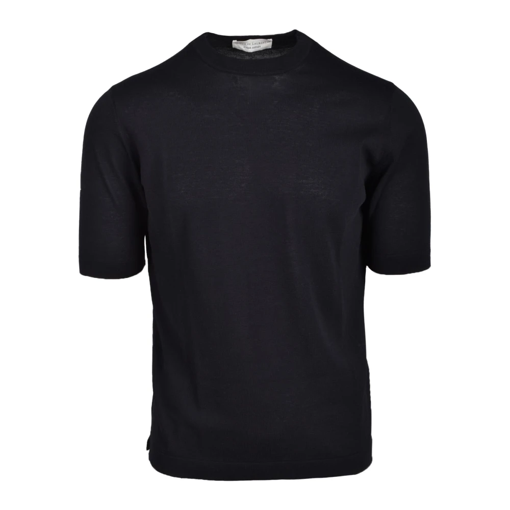 Filippo De Laurentiis Katoenen Stijlvolle Maglia Shirt Black Heren