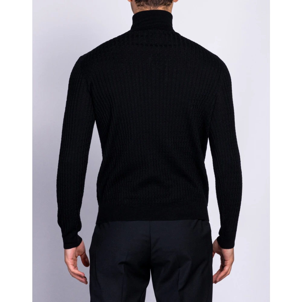 Corsinelabedoli Turtleneck Jumpers Stijlvol Comfortabel Essentieel Black Heren