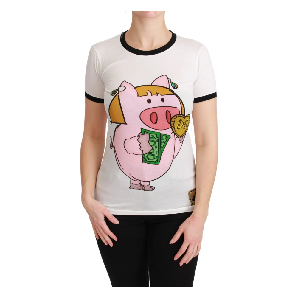 Dolce & Gabbana Crewneck Short Sleeve T-Shirt - Female - T-Shirts - White - S - Tops