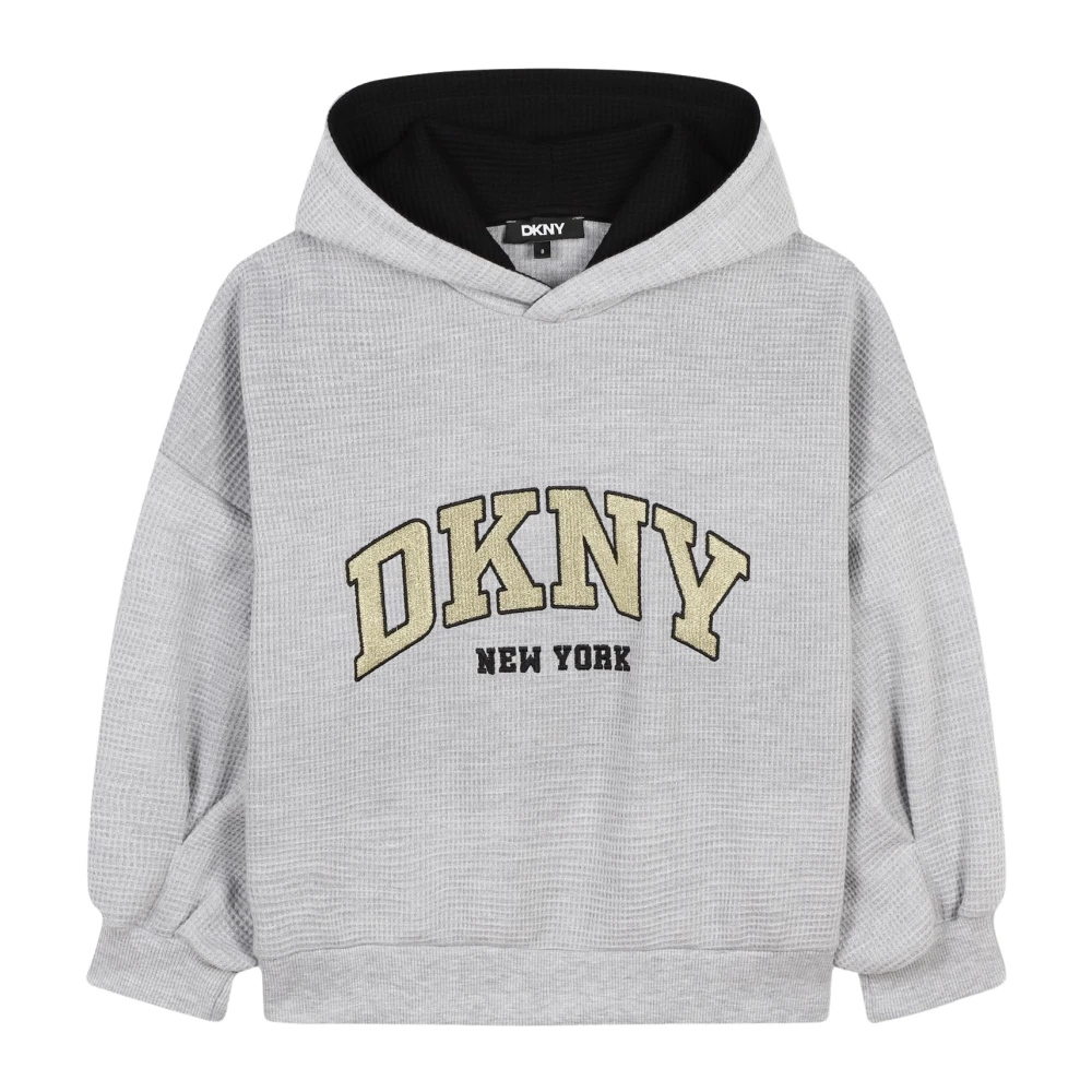 Dkny Grå präglad huvtröja tröja Gray, Pojke