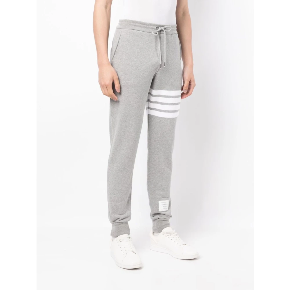 Thom Browne Grijze 4-Bar Loopback Sweatpants Gray Heren