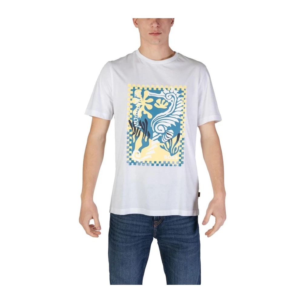 Hugo Boss Korte mouwen katoenen T-shirt collectie White Heren