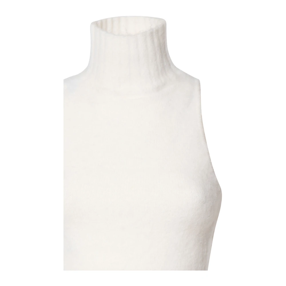 pinko Witte High Neck Crop Top White Dames
