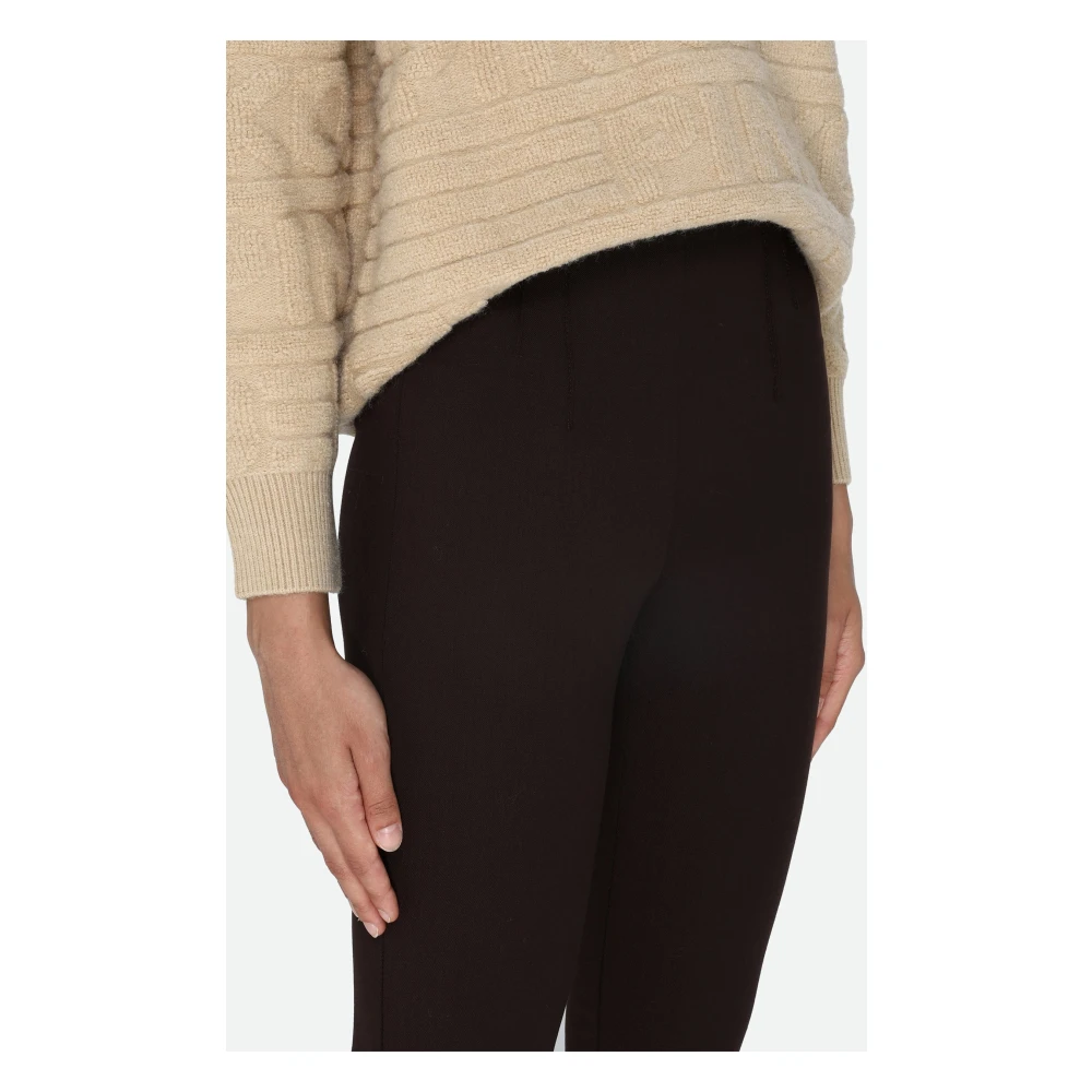 PATRIZIA PEPE Bruine Slim Fit Broek met Plooien Brown Dames