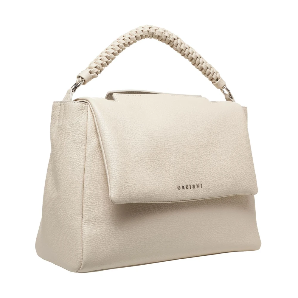 Orciani Beige Leren Handtas Sveva Soft Medium Beige Dames