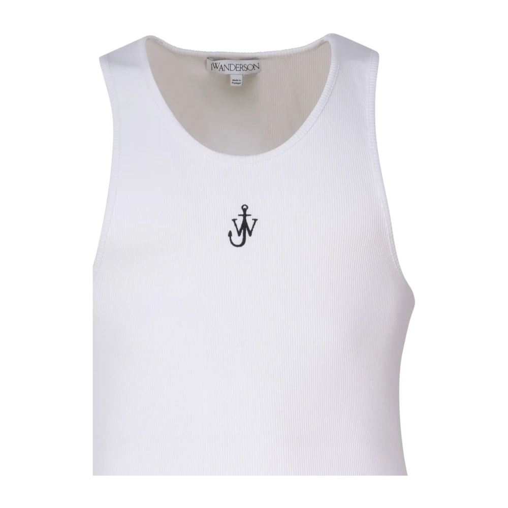 JW Anderson Witte Mouwloze Katoenen Trui White Heren