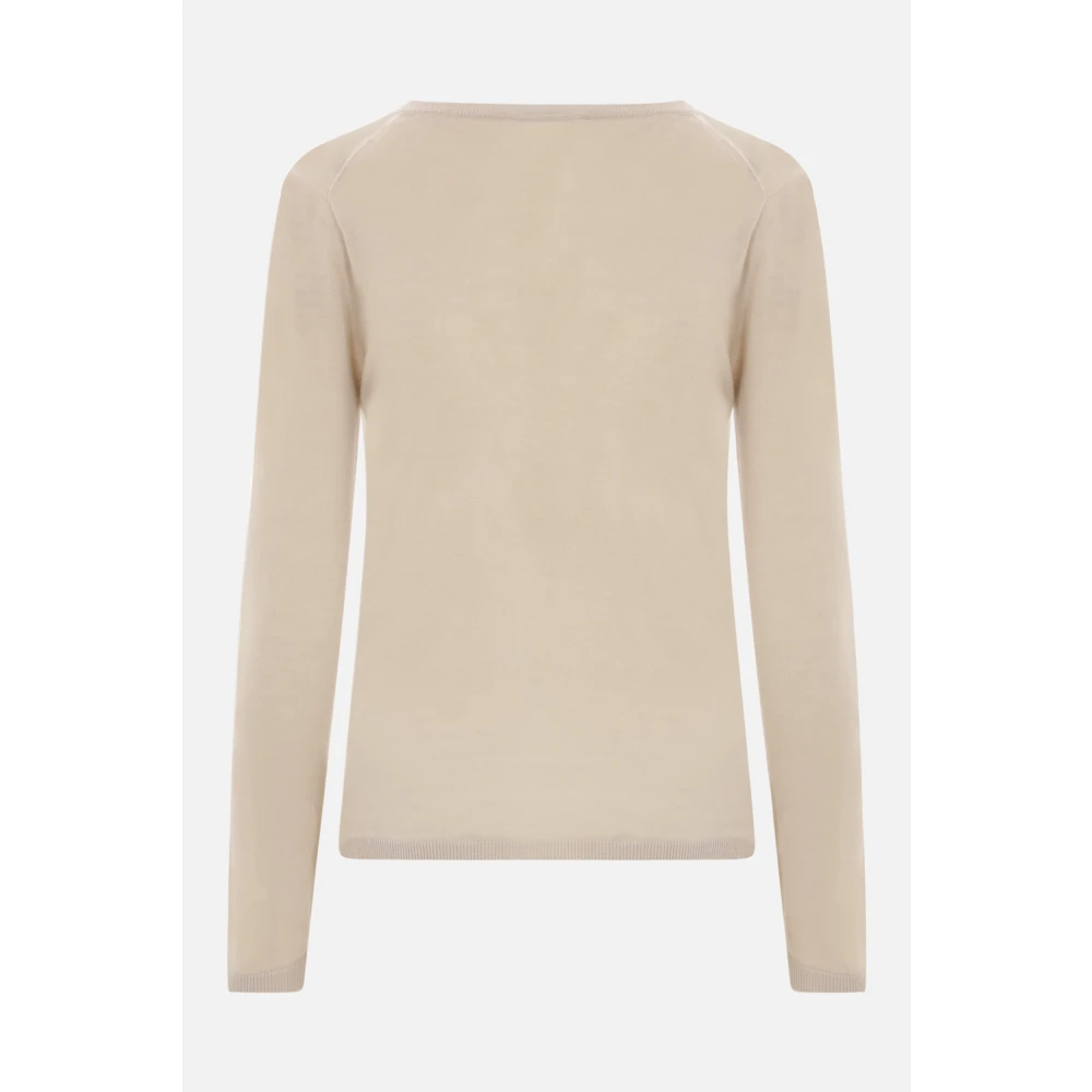 Max Mara Beige Cashmere V-Neck Sweater Beige Dames