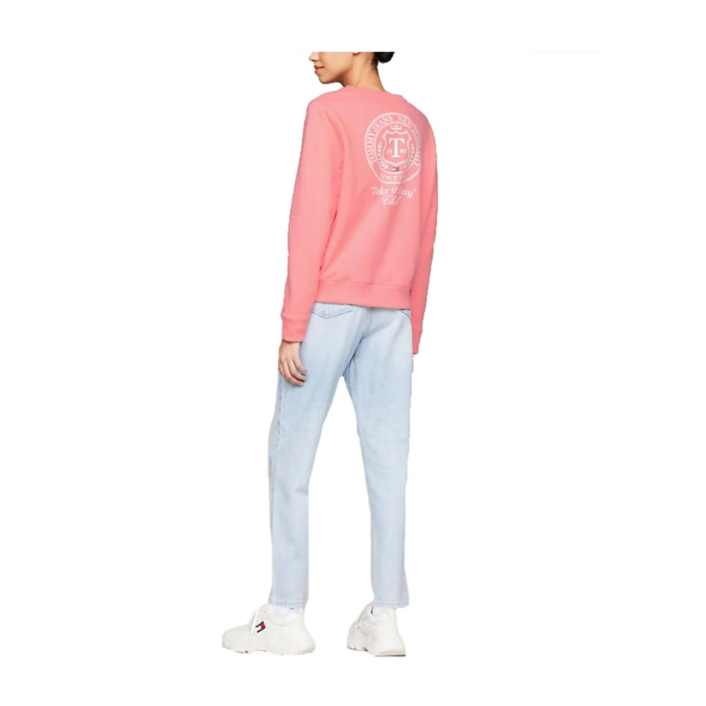 Tommy Hilfiger Luxe Reg Prep Sweatshirt met authentieke print Pink Dames