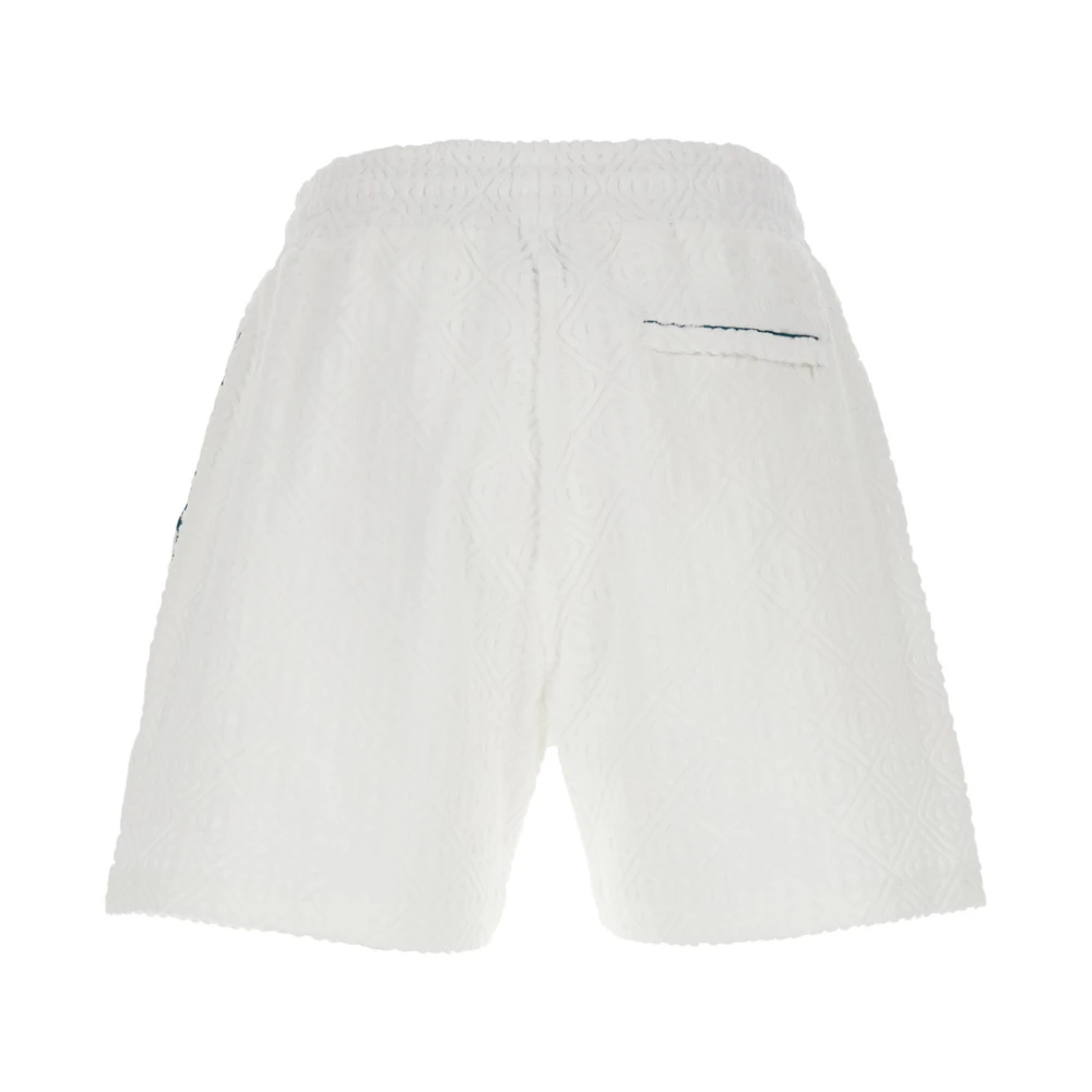 Casablanca Witte Katoenen Shorts met Logo Borduursel White Heren