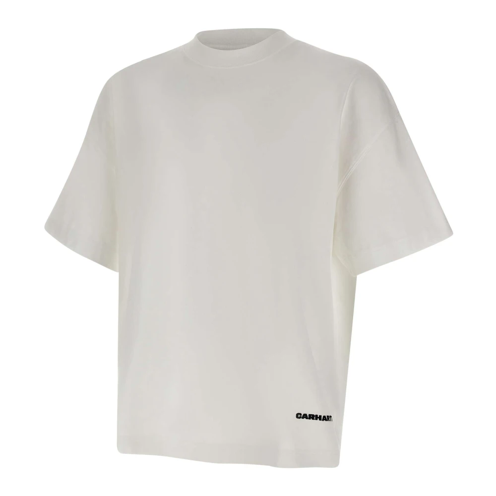 Carhartt Wip Men's White S/S Link Script T-Shirt - T-Shirts - L - Tops